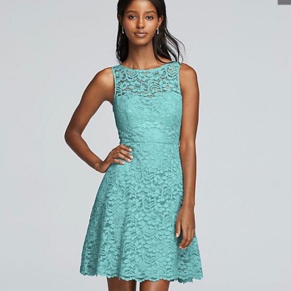 David's Bridal Sleeveless Lace All Over Dress size 12